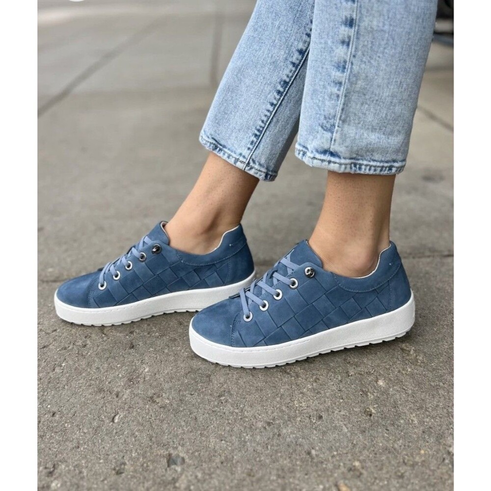 NWT Jambu Chloe Leather Casual Step-In Sneaker Denim Size 6W